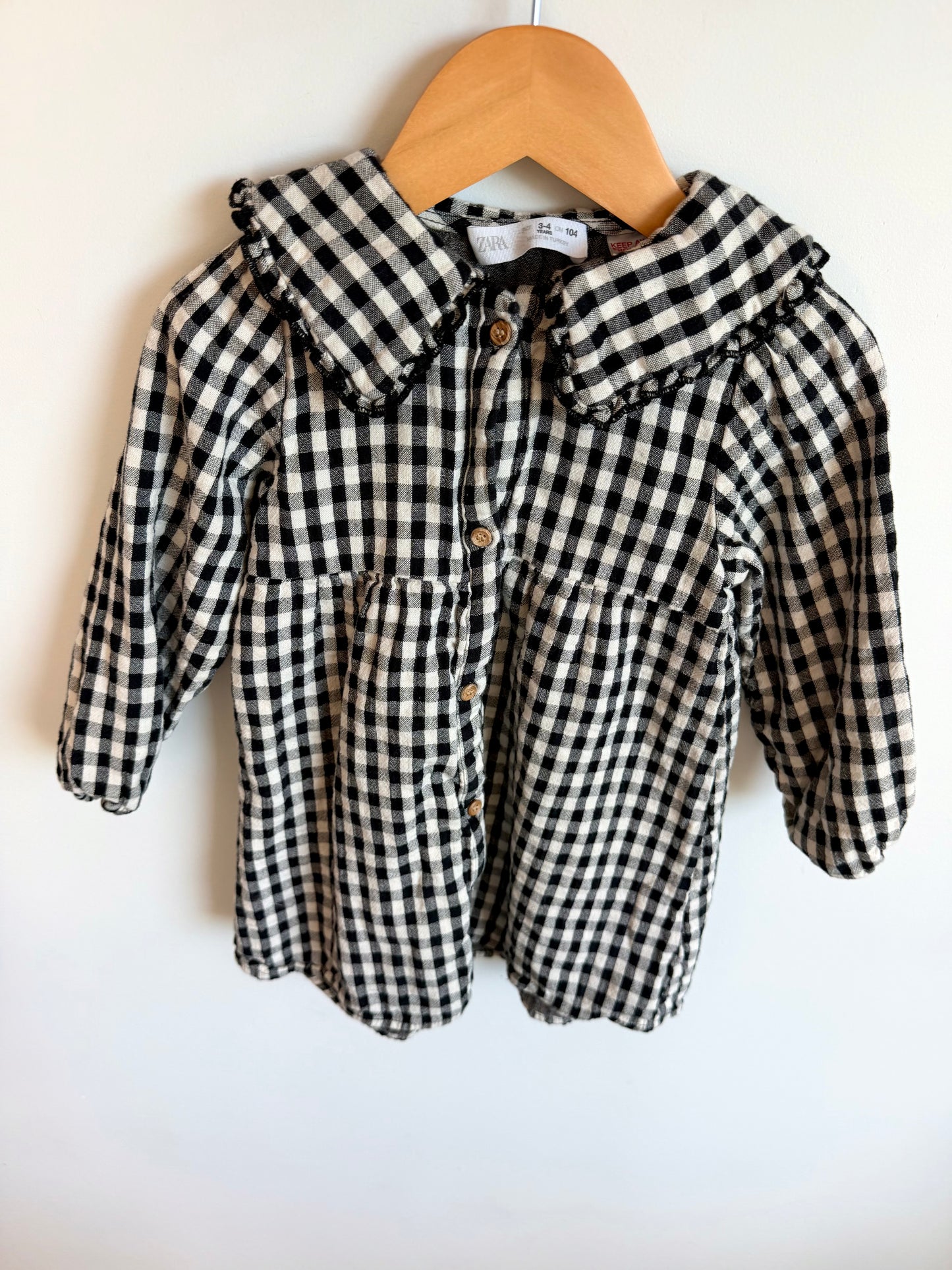 Zara Collared Gingham Dress / 3-4T
