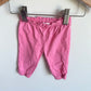 Newborn Bright Pink Tapered Pants with Bow / 0m