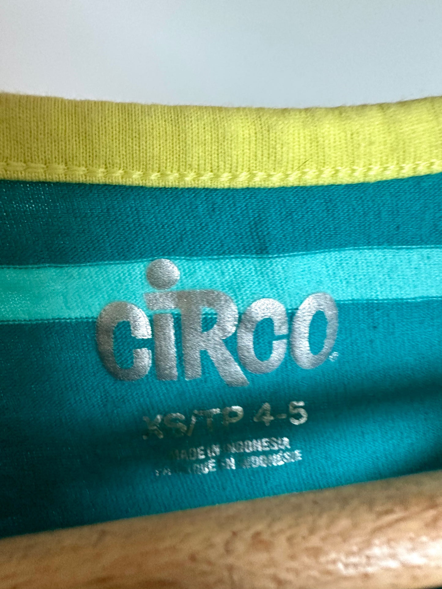 Teal Striped Dress / 3-4T