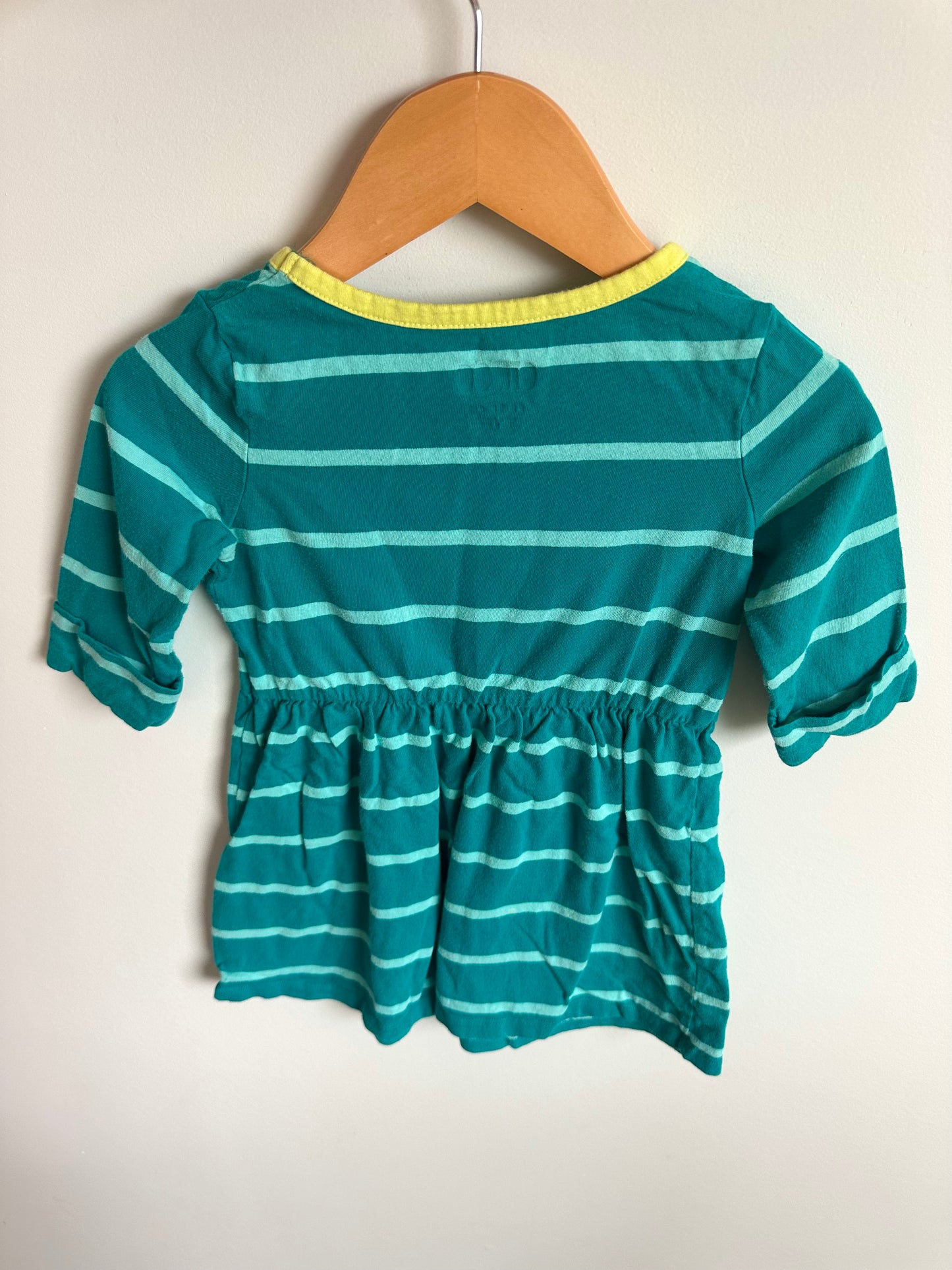 Teal Striped Dress / 3-4T