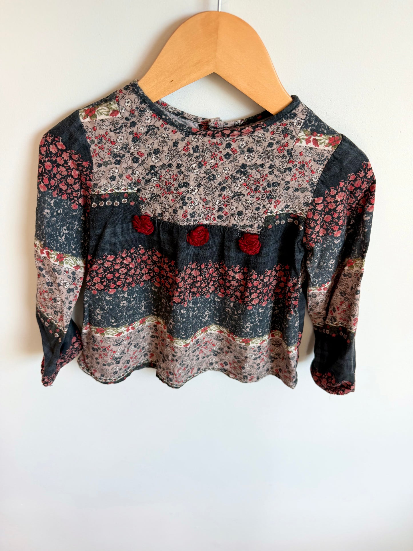 Zara Dark Floral Long Sleeve / 3-4T