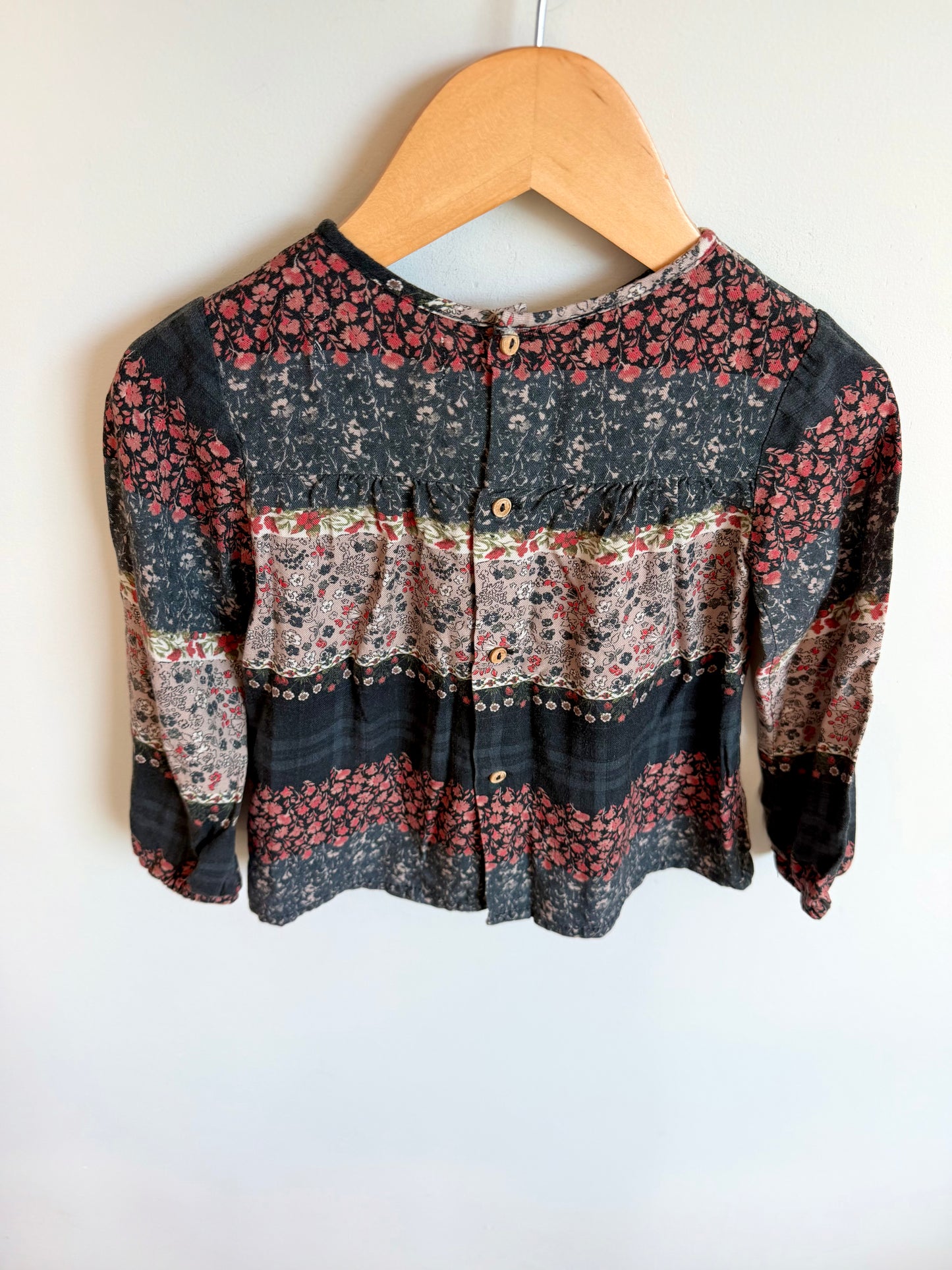 Zara Dark Floral Long Sleeve / 3-4T