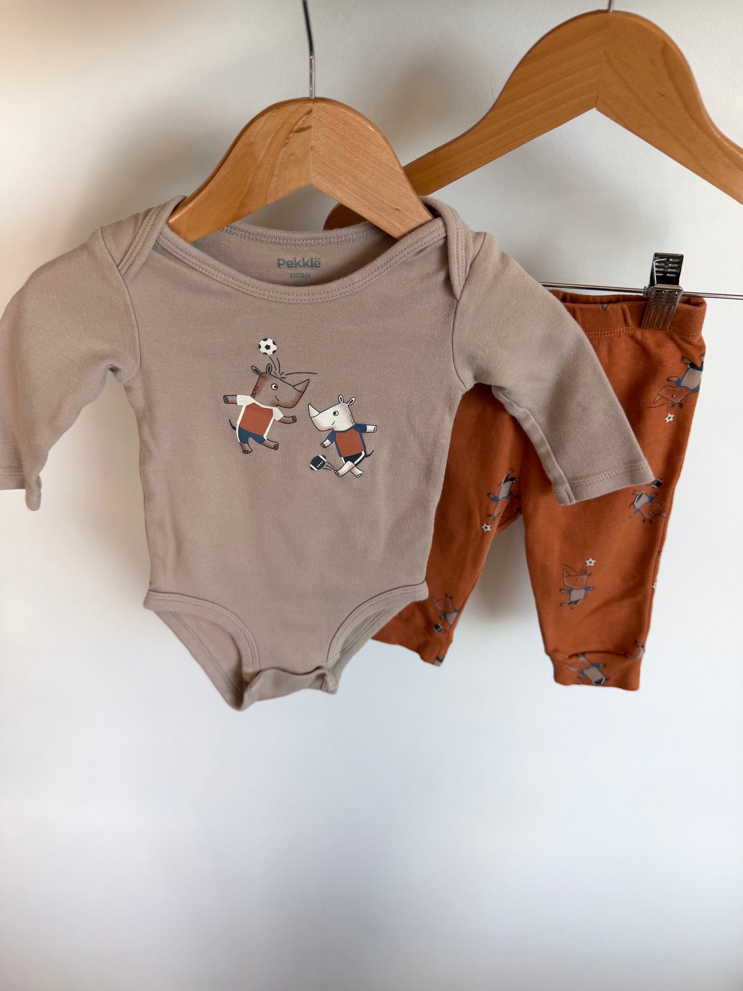 Soccer + Football Bodysuit + Pants Set / 6m