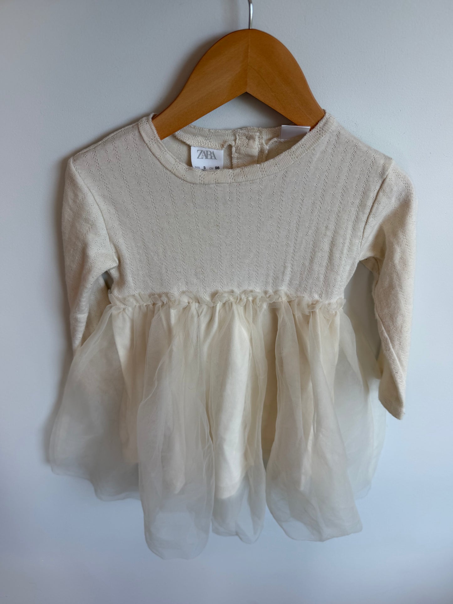 Zara Cream Tulle Dress / 3T