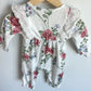White Lace Floral Jumpsuit / 0-3m