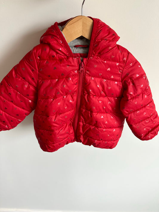 Red Heart Puffy Jacket / 18-24m