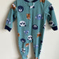 Fleece Teal Animal Faces Sleeper / 18m