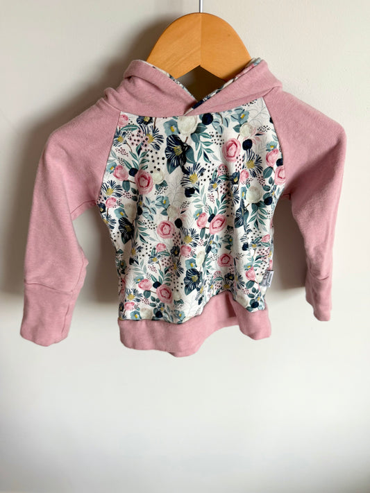 Sugar Sandwich Pink Floral Hoodie / 12-18m