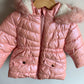 Pink Puffy Hood Jacket / 12-18m