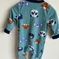 Fleece Teal Animal Faces Sleeper / 18m