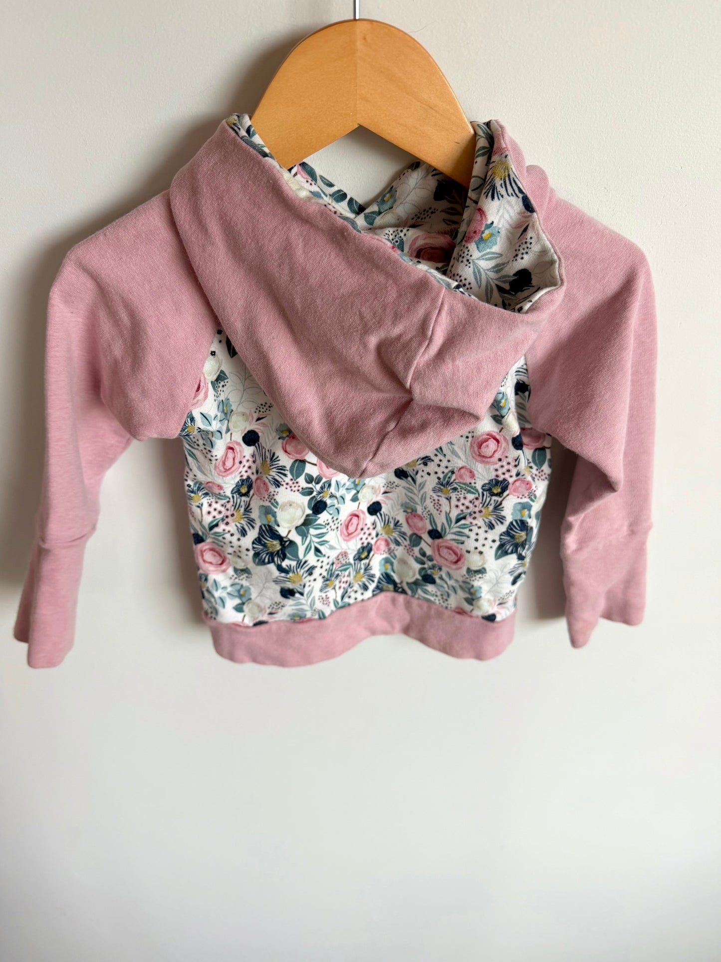 Sugar Sandwich Pink Floral Hoodie / 12-18m