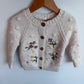 Thick Knit Embroidered Floral Cardigan / 2T