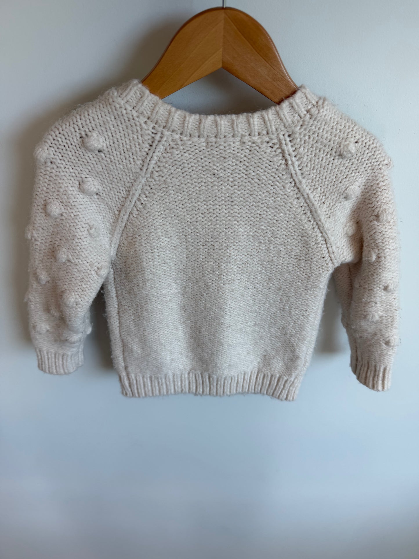 Thick Knit Embroidered Floral Cardigan / 2T