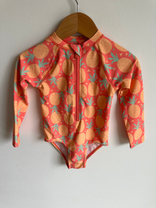 Pineapple Half Zip Swimsuit / 2T