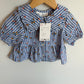Zara Floral Vertical Stripe Peplum Top (With tags) / 2-3T