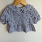 Zara Floral Vertical Stripe Peplum Top (With tags) / 2-3T