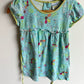 Blue Short Sleeve Floral Dress / 2T
