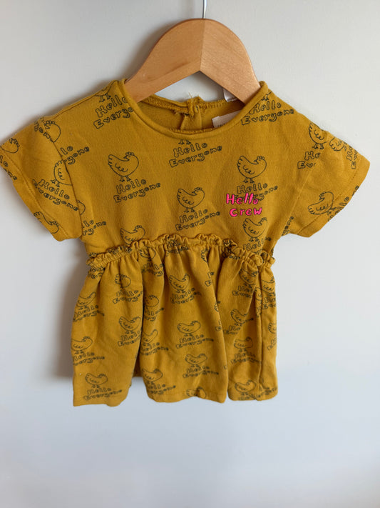 Zara Hello Crew Chicken Tunic / 2T