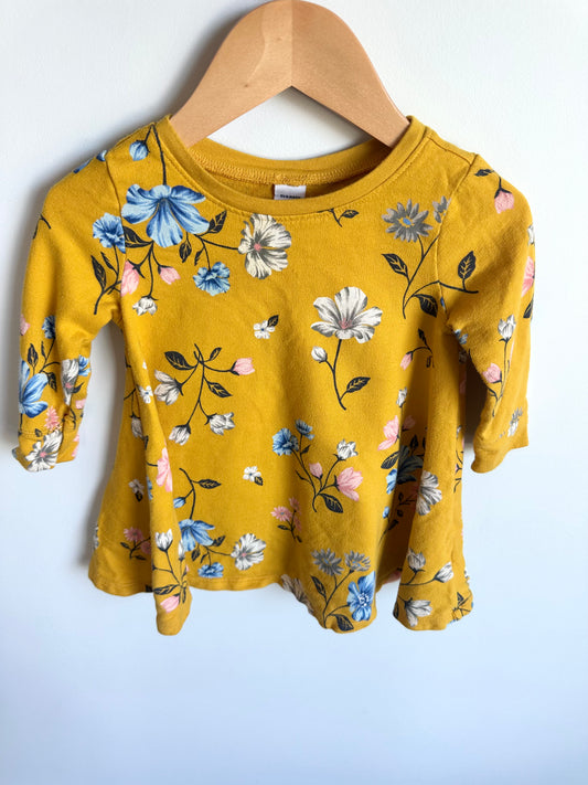 Marigold Floral Longsleeve Tunic Dress / 18-24m