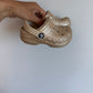Gold Sparkle Lined Crocs / Size 7 Toddler
