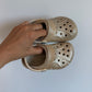Gold Sparkle Lined Crocs / Size 7 Toddler