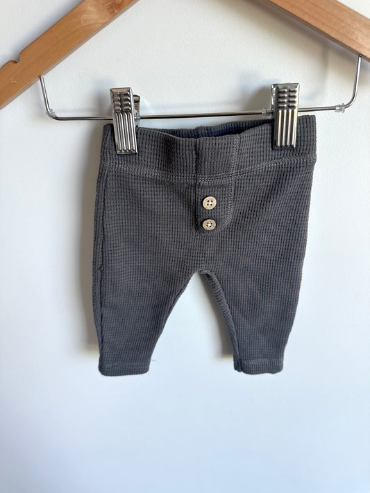 Waffle Knit Two Button Pants / 0-3m