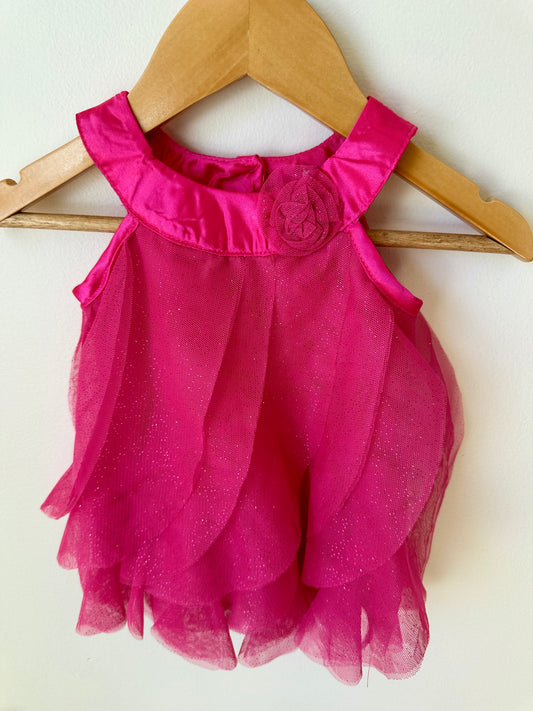 Pink Glitter Dress / 0-3m