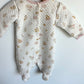 White Floral Snap Sleeper / 0-3m