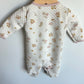 White Floral Snap Sleeper / 0-3m