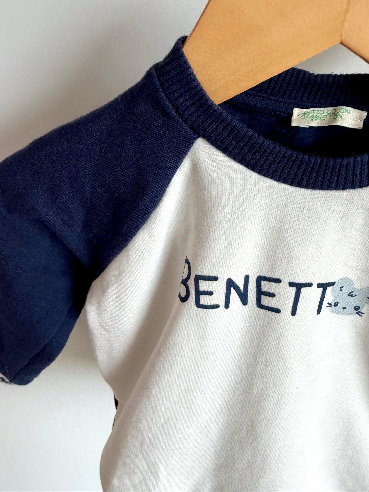 Benetton Blue + White Sweatsuit / 3-6m