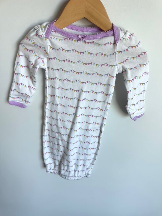 Ribbon Pattern Gown / 0-3m