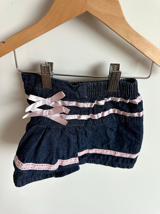 Bow Jean Skirt with Bottoms / 12m