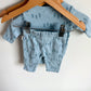 Organic Cotton Blue Trees Bodysuit, Pants + Hat Set / 0-3m