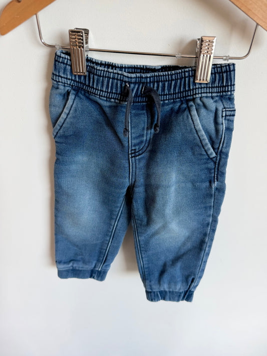 Blue Tapered Jean Like Pants / 12-18m