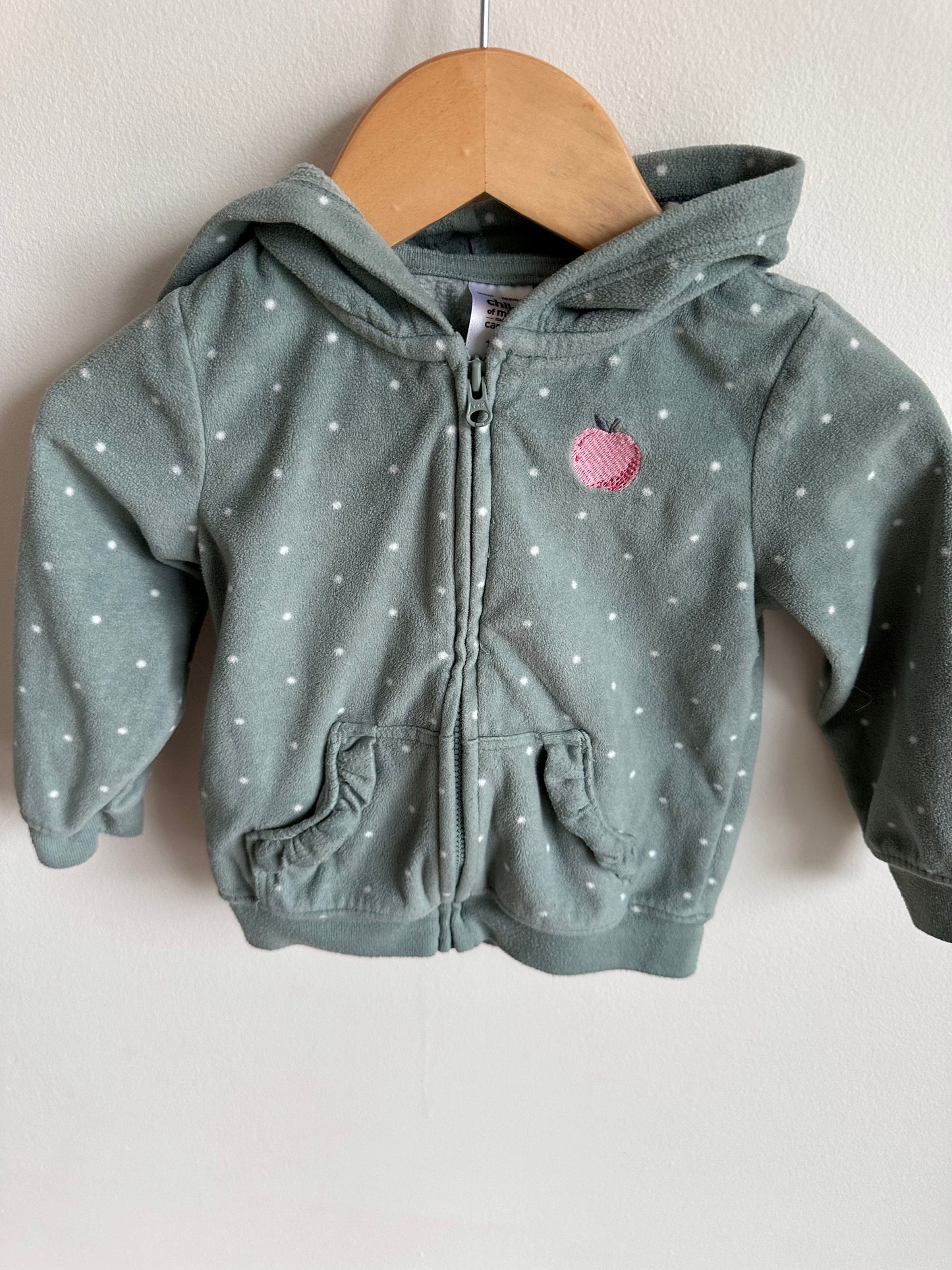 Green Fleece Apple Hoodie 18m