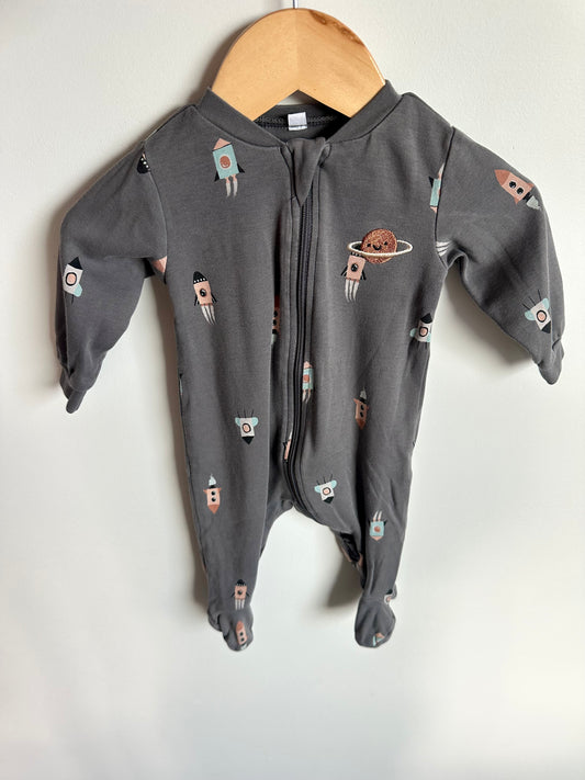 Organic Grey Rocket Ship Sleeper / 3m