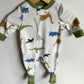 Fleece White Dino Sleeper with Green Collar / 3m