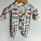 Organic White Animals Zip Sleeper / 3m