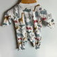 Organic White Animals Zip Sleeper / 3m