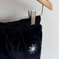 Snowflake Black Velour Pants / 24m