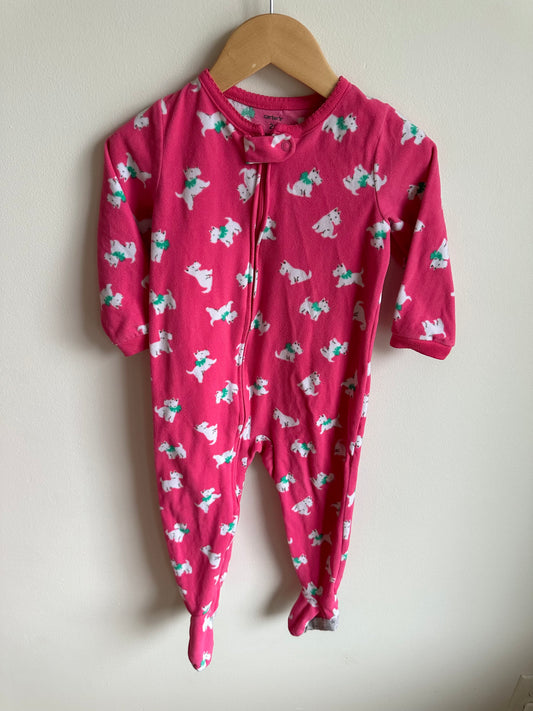 Pink Fleece Puppy Sleeper / 2T