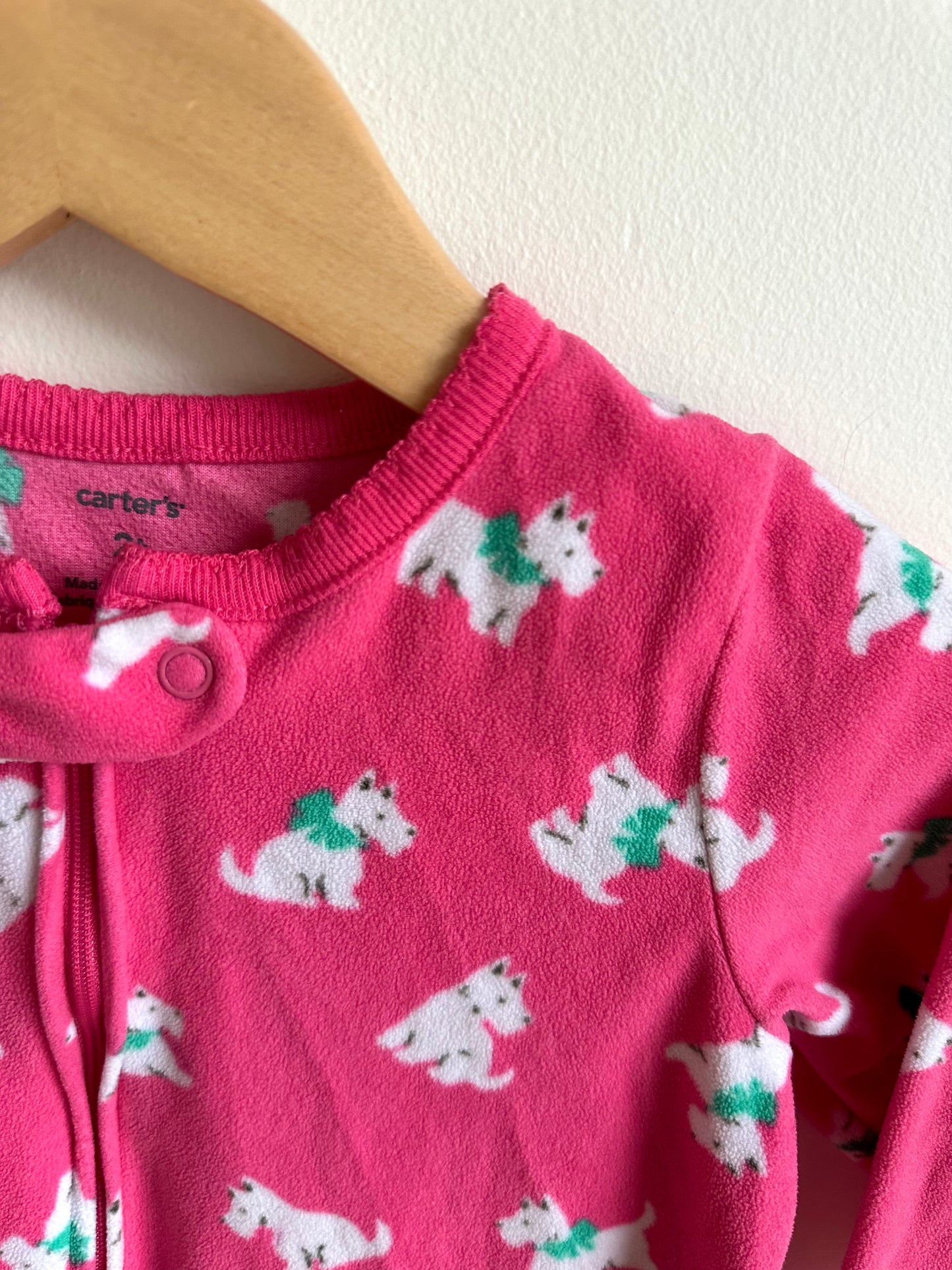 Pink Fleece Puppy Sleeper / 2T