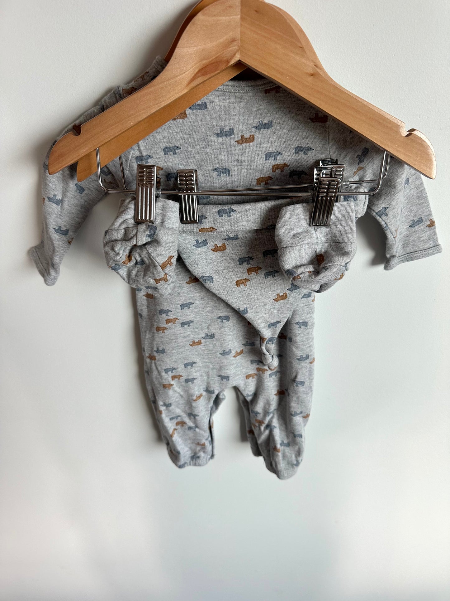 Blue Fox, Toque + Booties Set / 3-6m