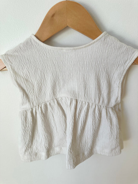 Cream Flowy Tee / 6m