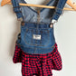 Overall Denim Plaid Dress / 18m