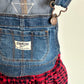 Overall Denim Plaid Dress / 18m