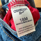 Overall Denim Plaid Dress / 18m