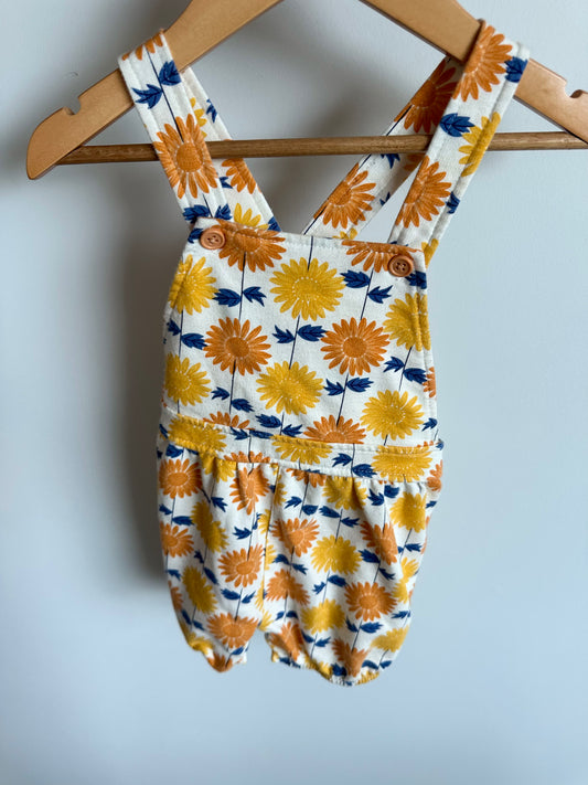 Orange Flowers Overall Romper / 18m