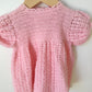 Hand Crafted Pink Knit Dress / 6m