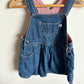 Overall Jean Dress with Pink Liner / 12-18m